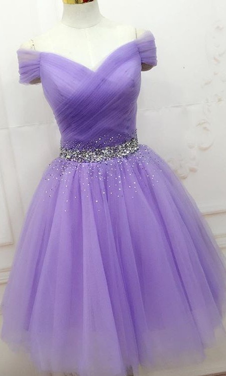 lavender knee length dress