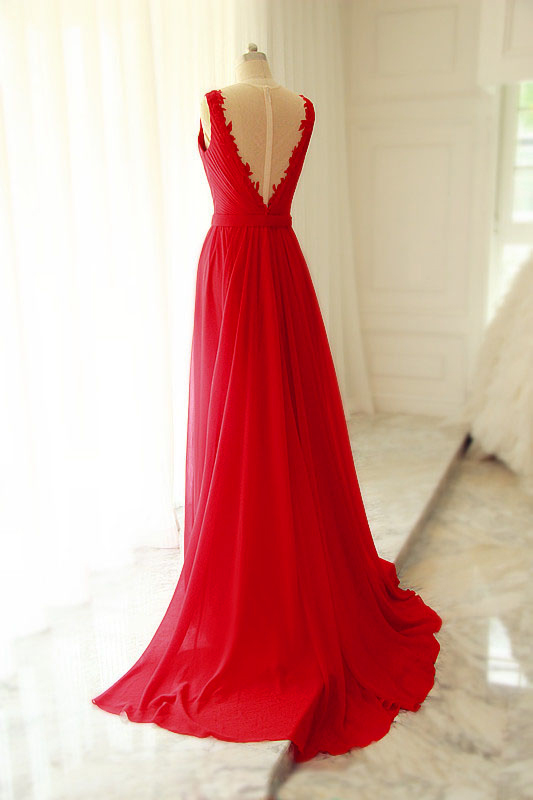 full length red gown