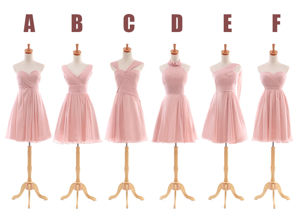 Short Blush Bridesmaid Dresses